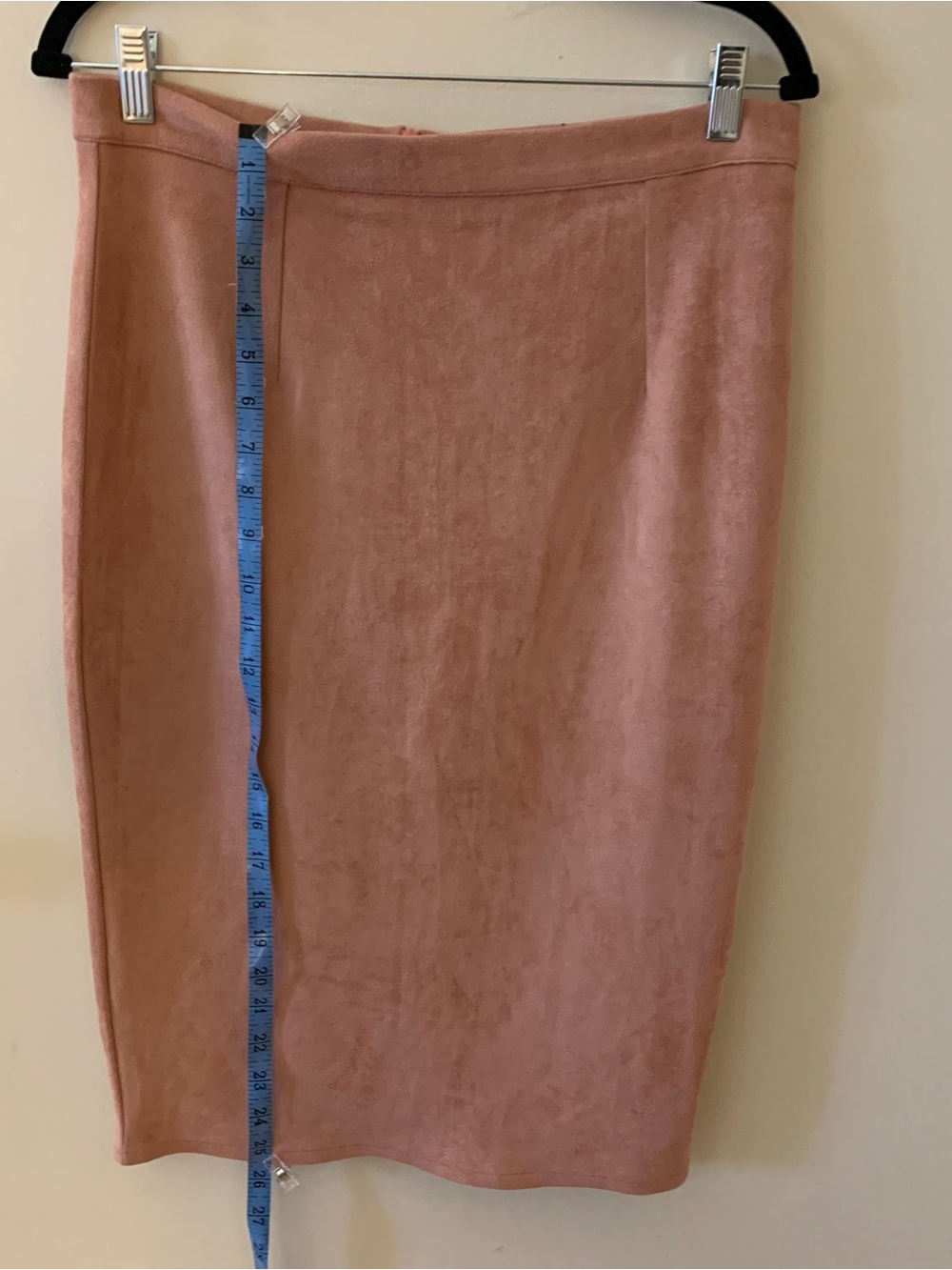 Missguided Blush Pink Suede Pencil Skirt